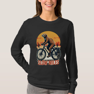 Faultier Radfahren Vintage Abenteuer Bergfahrt T-Shirt