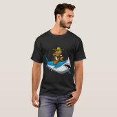 Faultier reitet auf Hai T-Shirt (Vorne ganz)