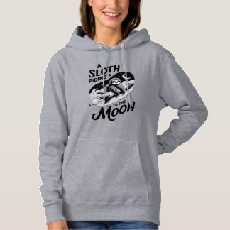 Faultier reitet eine Rakete zum Mond Hoodie