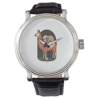 Faultier reitet Lama Armbanduhr