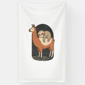 Faultier reitet Lama Banner (Vertikal)