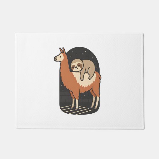 Faultier reitet Lama Fußmatte (Vorderseite)