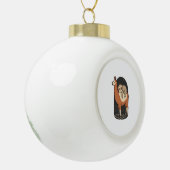 Faultier reitet Lama Keramik Kugel-Ornament (Links)