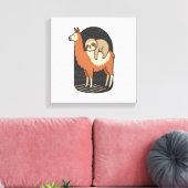Faultier reitet Lama Leinwanddruck (Insitu (Wohnzimmer))