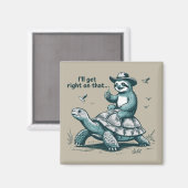 Faultier Reitet Schildkröte Humor Ich Werde Mich D Magnet (Vorderseite/Rückseite)