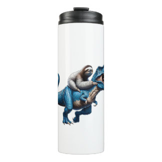 Faultier Reitet T-Rex Dinosaurier Liebhaber T-Shir Thermosbecher