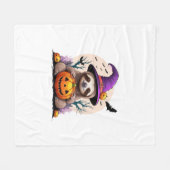 Faultier Rosa Hut Halloween Fleecedecke (Vorderseite (Horizontal))