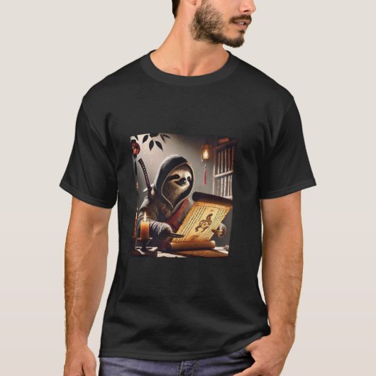 Faultier Samurai Meuchelmörder T-Shirt (Vorderseite)