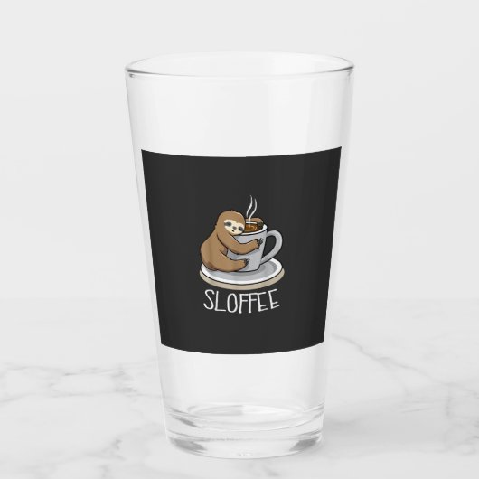 Faultier schläft bei Tasse Kaffee Lustiges Faultie (Vorderseite)