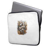 Faultier Schläft Blumen Faules Faultier Schlummert Laptopschutzhülle (Vorderseite Links)