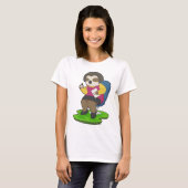 Faultier Sekretär Papier Büro T-Shirt (Vorne ganz)