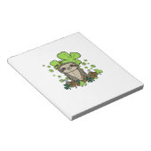 Faultier Shamrock Kariert Leopard St Patricks Day Notizblock (angewinkelt)