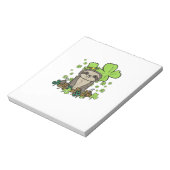 Faultier Shamrock Kariert Leopard St Patricks Day Notizblock (Rotiert)