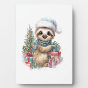 Faultier-Shirt-Safari-Weihnachten-Santa Fotoplatte