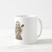 Faultier spielt Gitarre Kaffeetasse (VorderseiteRechts)