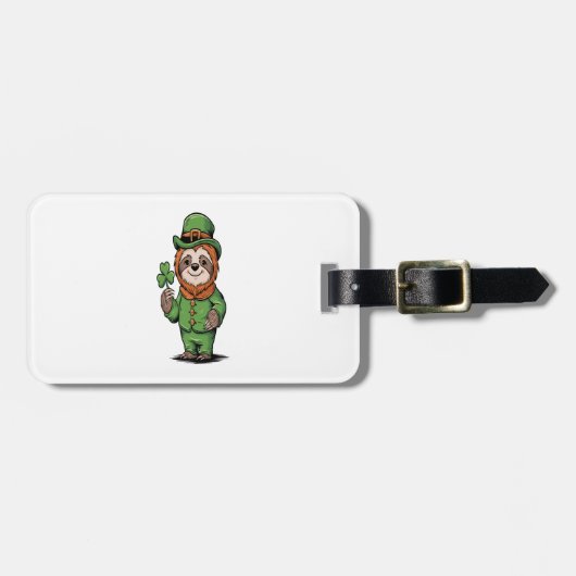 Faultier St. Patrick's Day Irisches Glück Gepäckanhänger (Vorderseite horizontal)