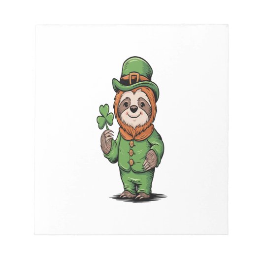 Faultier St. Patrick's Day Irisches Glück Notizblock (Vorderseite)