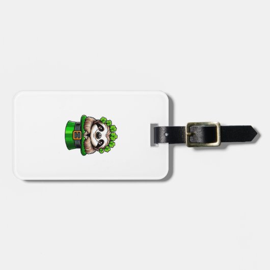 Faultier St Patricks Day Leprechaun Shamrock Irisc Gepäckanhänger (Vorderseite horizontal)