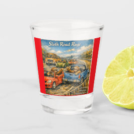 Faultier-Stau-Wut – Rockwell-inspirierte Wasserfar Schnapsglas