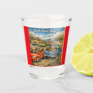 Faultier-Stau-Wut – Rockwell-inspirierte Wasserfar Schnapsglas