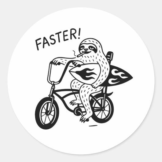 Faultier Surf Lowrider Lustiger Aufkleber (Vorderseite)