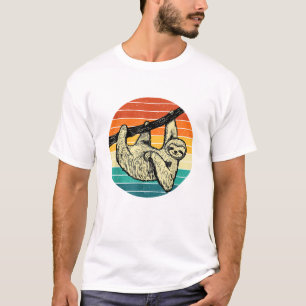 Faultier umarmt Ast - Retro Vintage Tierliebhaber  T-Shirt
