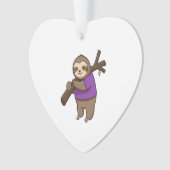 Faultier umarmt Baumzweig mit Lila Ornament (Vorderseite)