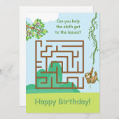 Faultier und Blätter, Labyrinth-Puzzle-Geburtstags (Vorne/Hinten)