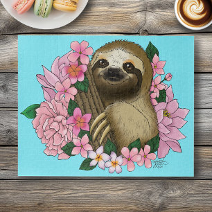 Faultier und Blumen Puzzle