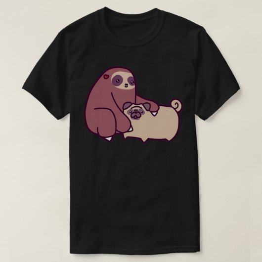 Faultier und Mops T-Shirt (Design vorne)