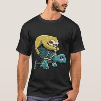 Faultier und Schildkröte vintage T-Shirt