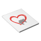 Faultier Valentinstag, Frauen Faultier Valentinsta Notizblock (angewinkelt)