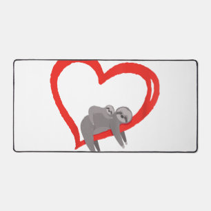 Faultier Valentinstag, Frauen Faultier Valentinsta Schreibtischunterlage