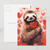 Faultier Valentinstag Postkarte (Vorne/Hinten)