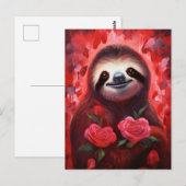 Faultier Valentinstag Postkarte (Vorne/Hinten)