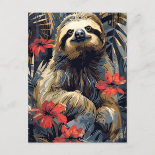 Faultier Vintage Postkarte