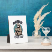 Faultier vor Kaffee Sublimation Fotoplatte (Seite)