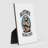 Faultier vor Kaffee Sublimation Fotoplatte (Seite)