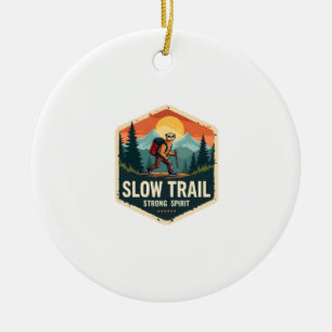 Faultier-Wanderhemd Vintage-Trail-Buddy-Design Keramik Ornament