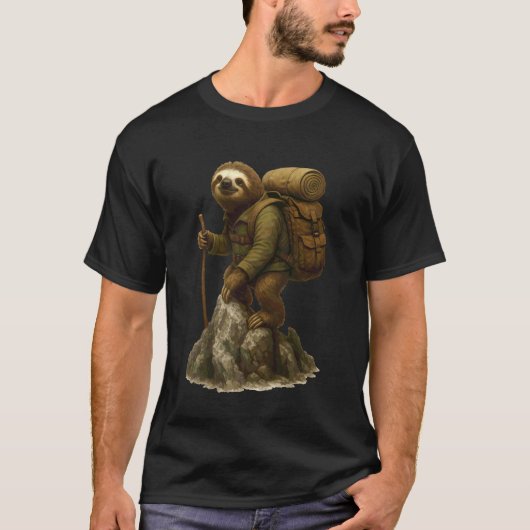 Faultier Wandern T-Shirt (Vorderseite)