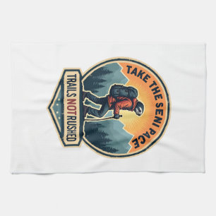Faultier Wandern Vintage-Shirt Lustiges Langsames  Geschirrtuch