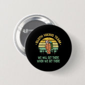 Faultier-Wanderteam-Wanderer-Camper-Lustig-Retro Button (Vorne & Hinten)