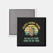 Faultier-Wanderteam-Wanderer-Camper-lustig-retro Magnet (Vorderseite/Rückseite)