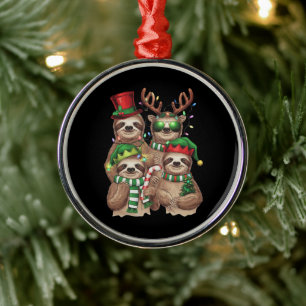 Faultier Weihnachten Fröhliche Faultiermas Faultie Ornament Aus Metall