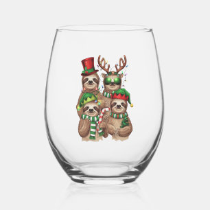 Faultier Weihnachten Fröhliche Faultiermas Faultie Weinglas Ohne Stiel
