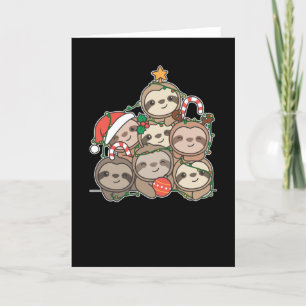 Faultier-Weihnachtsbaum Lustiges Weihnachtstier We Feiertagskarte