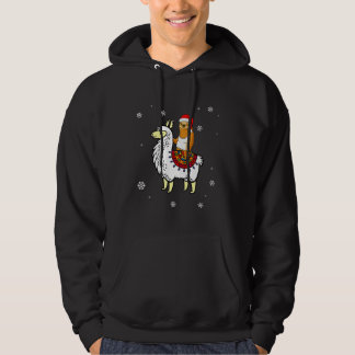 Faultier Weihnachtsmann Reitendes Lama Weihnachten Hoodie