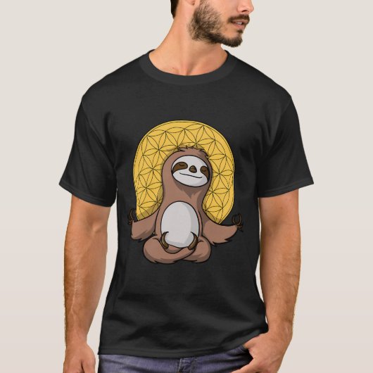 Faultier-Zen-Meditation T-Shirt (Vorderseite)