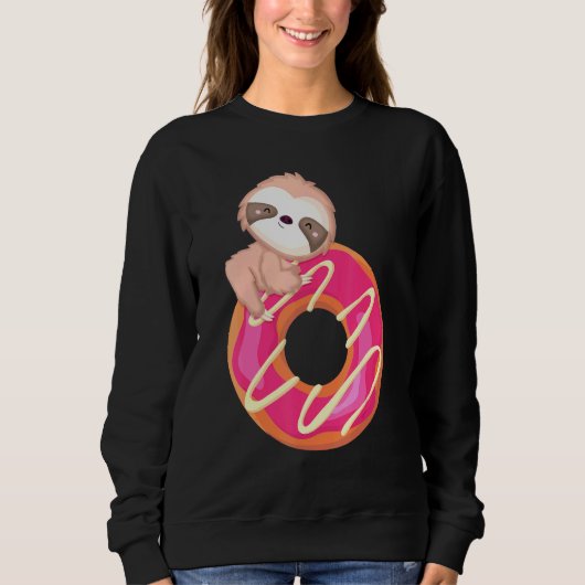 Faultierbaby auf Donut Sweatshirt (Vorderseite)