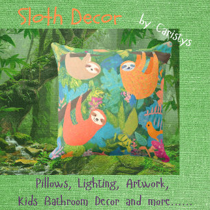 Faultiere hängen in Bäumen Ausgebreitete Wurfkisse Kissen